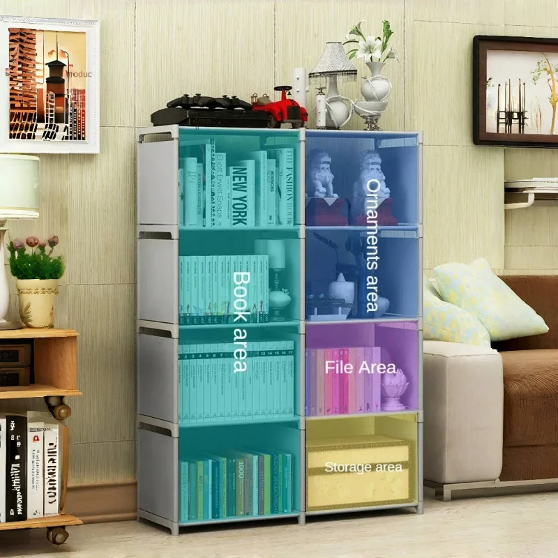 Estantería sencilla, estantería de fácil montaje, se puede mover, estante para desechos para niños, muebles para el hogar, estante para libros, soportes para taquillas de almacenamiento