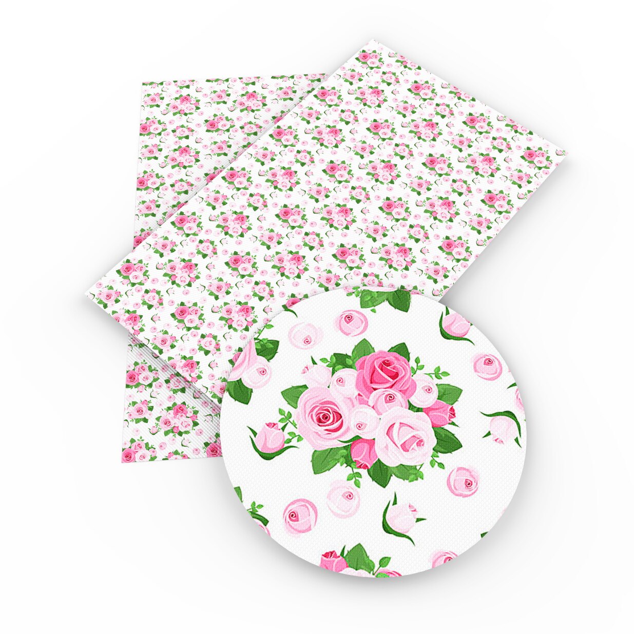 Gladde Textuur Faux Kunstleer Vel Bloemenprint Synthetisch Leer Stof Voor Bow Ambachten Diy Handgemaakte Materiaal, 1Yc20883: 1064581046 / Half Yard 50 X120cm