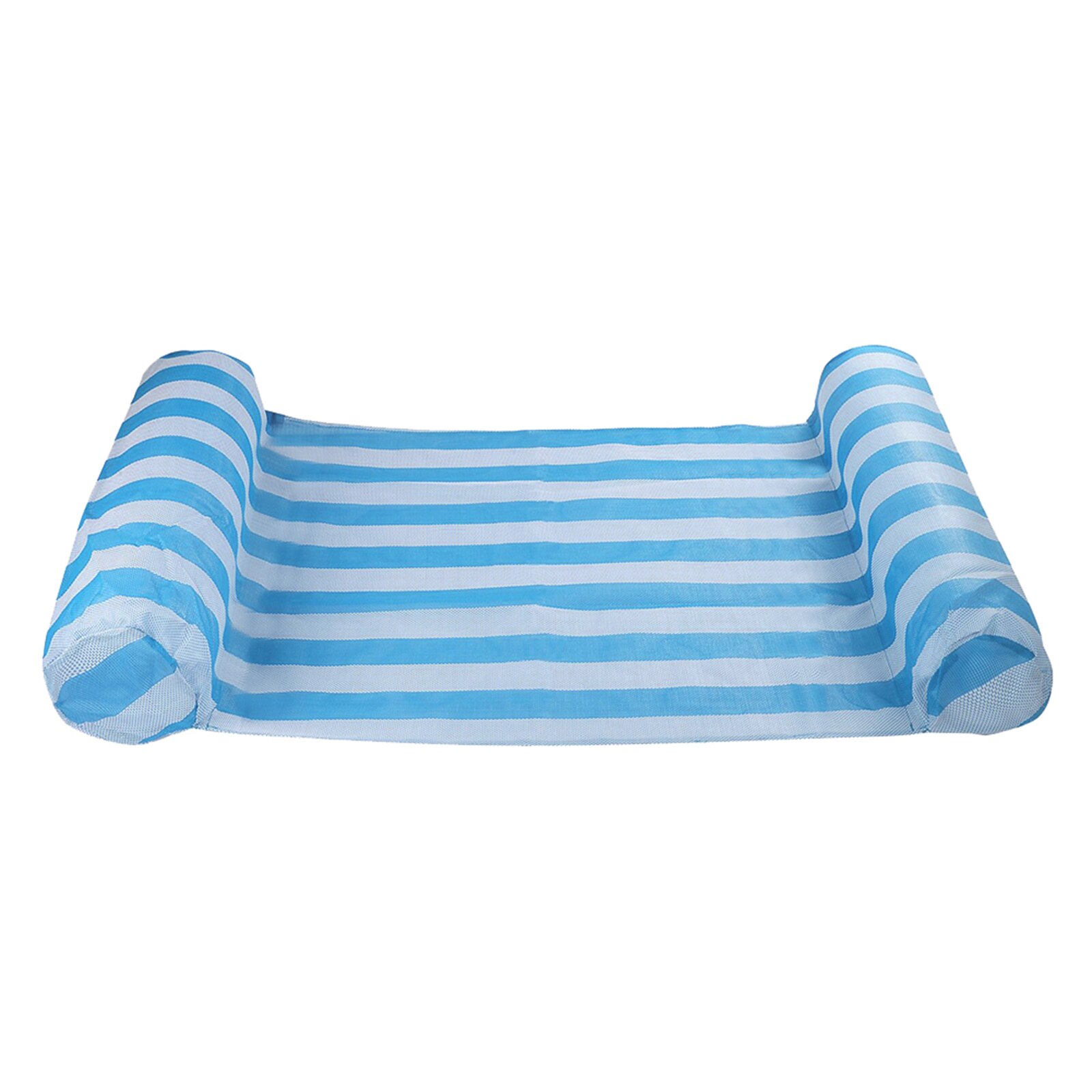 Cama flotante plegable para piscina, colchón de aire inflable con respaldo ergonómico, suministros de entretenimiento para playa: C
