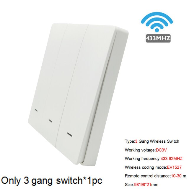 EJLINK Smart Switch Wifi Fernbedienung Smart Home Automation Arbeitet mit Alexa Google Home Drahtlose Licht Schalter DIY Modul: 3 Gang Remote Panel