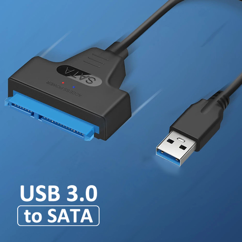 Usb sata 3 -kabel sata til usb 3.0- adapterkabel med støtte for opptil  to 6 gbps , 2.5- tommers ekstern ssd-harddisk, 22- pinners sata iii for pc