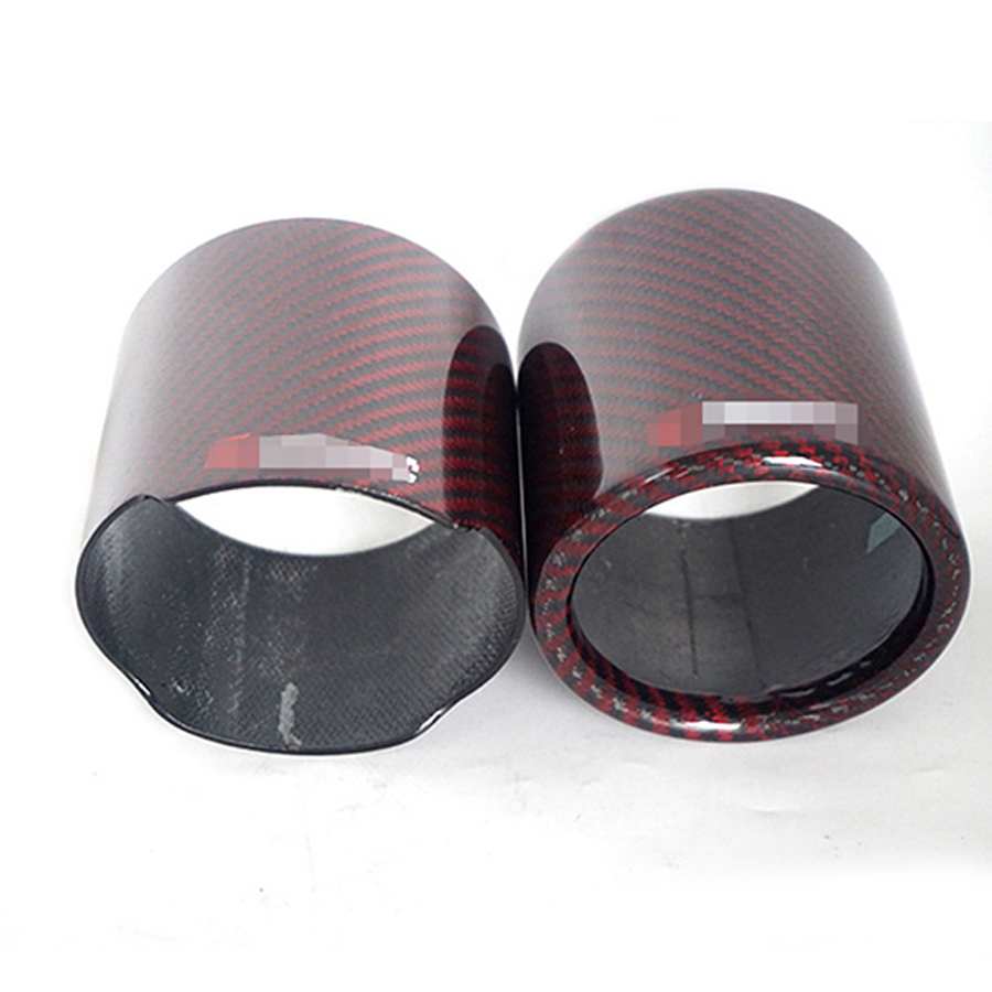 1 piezas 76mm tubo de escape de coche cubierta de fibra de carbono silenciador caja de la punta del tubo de escape