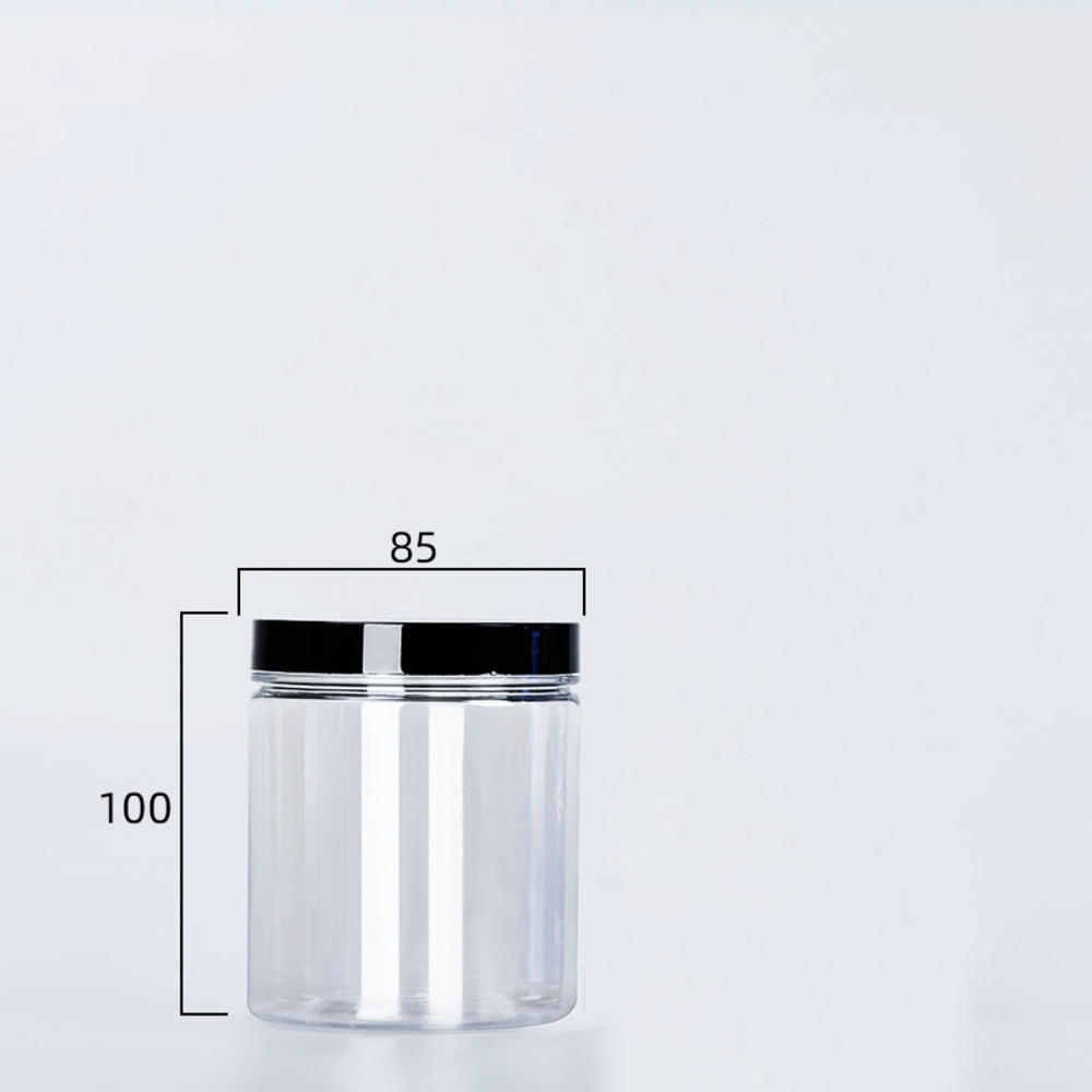 Zwarte Hoes Brede Mond Ronde Plastic Opslagemmer Is Schoon Te Maken En Bewaarcontainers Voor Voedsel Zoals Noten En Thee Kunnen Opslaan: Licht Geel