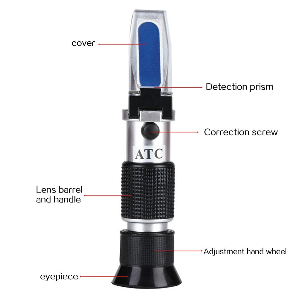 Laboratorieartikler håndholdt refraktometer honning alkohol koncentration brix suppe salt koncentration detektor havvand saltholdighedsmåler