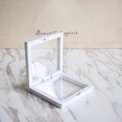 Picture Frame Jewelry Bracelet Packaging Box Colorful 3D Floating Shadow Display Film Suspensiony Storage Transparent Box: White