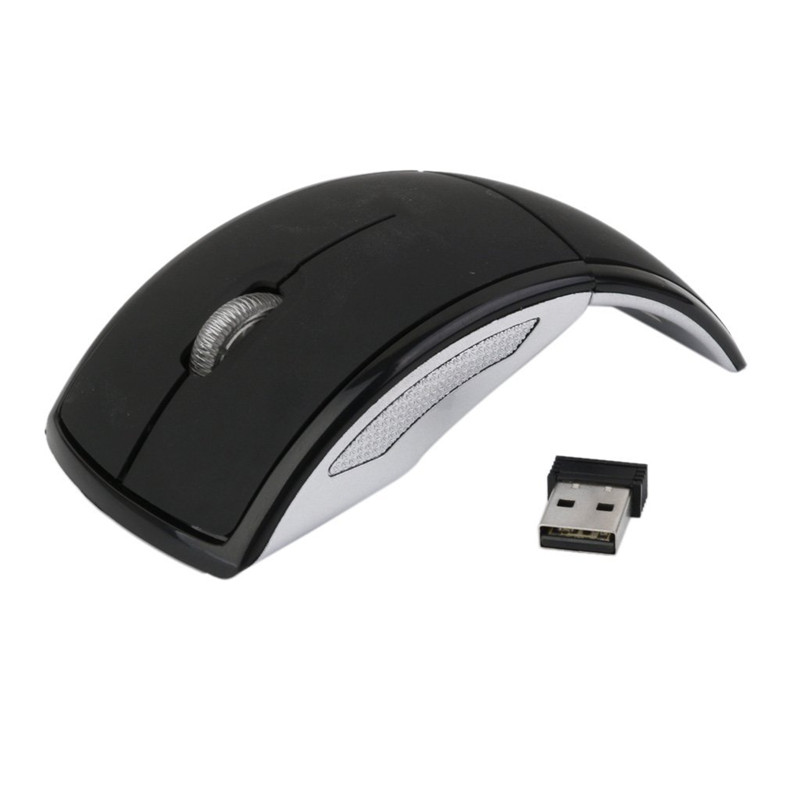 2.4GHz Wireless Mouse Home Offie computer mouse Foldable Folding Mouse/Mice with USB 2.0 Receiver for PC Laptop Win7/8/10/XP: black