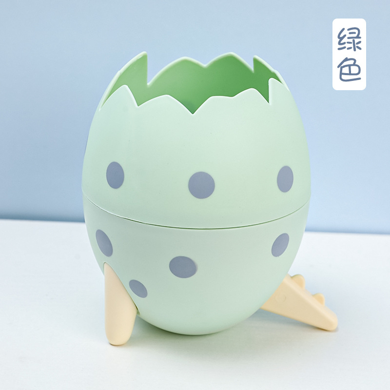 Kawaii Dinosaur Egg Multifunction Pen Holder Desk Storage Accessories Cosmetic Organizer School Office Supplies Stationery: green