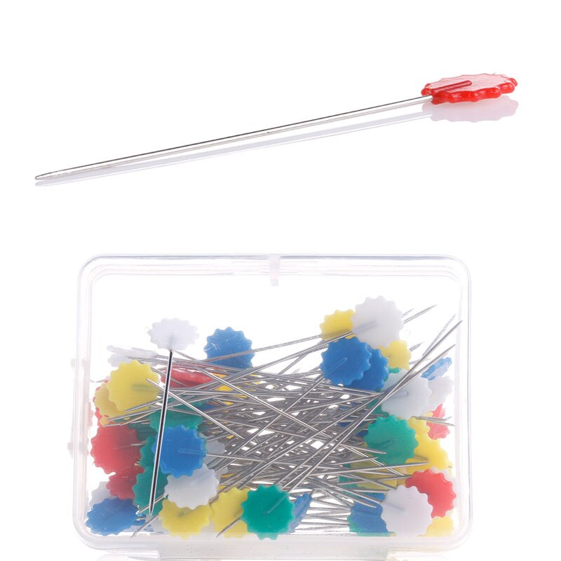 100 stk sy patchwork-nåle blomsternål synåle blomsterhovednåle med æske