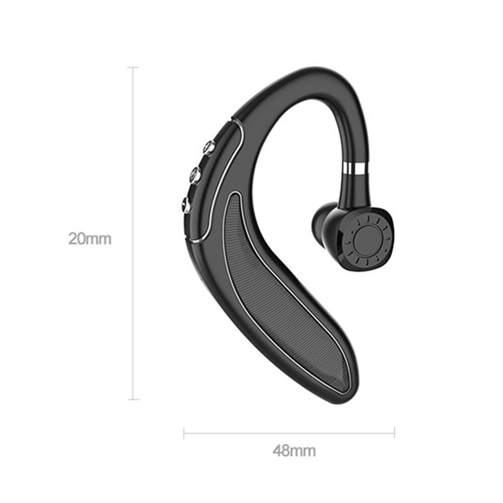 Bluetooth V5 Wireless Hands-Free Unilateral Hanging Ear Headset with Microphone Connect Two Devices Large-Capacity Battery
