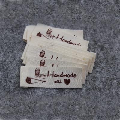 200pcs handmade label in stock/clothing printed cotton labels/clothing/garment printed tag/Retro cotton name labels: Copper