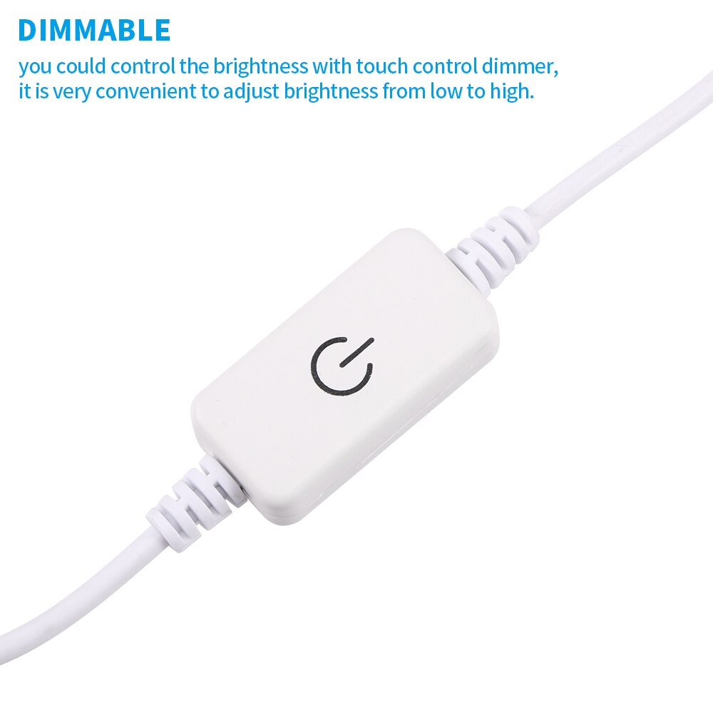 USB LED Mirror Lights Dimmable Touch Control Lights Strip Makeup Lighting For Vanity Table Bathroom Mirror