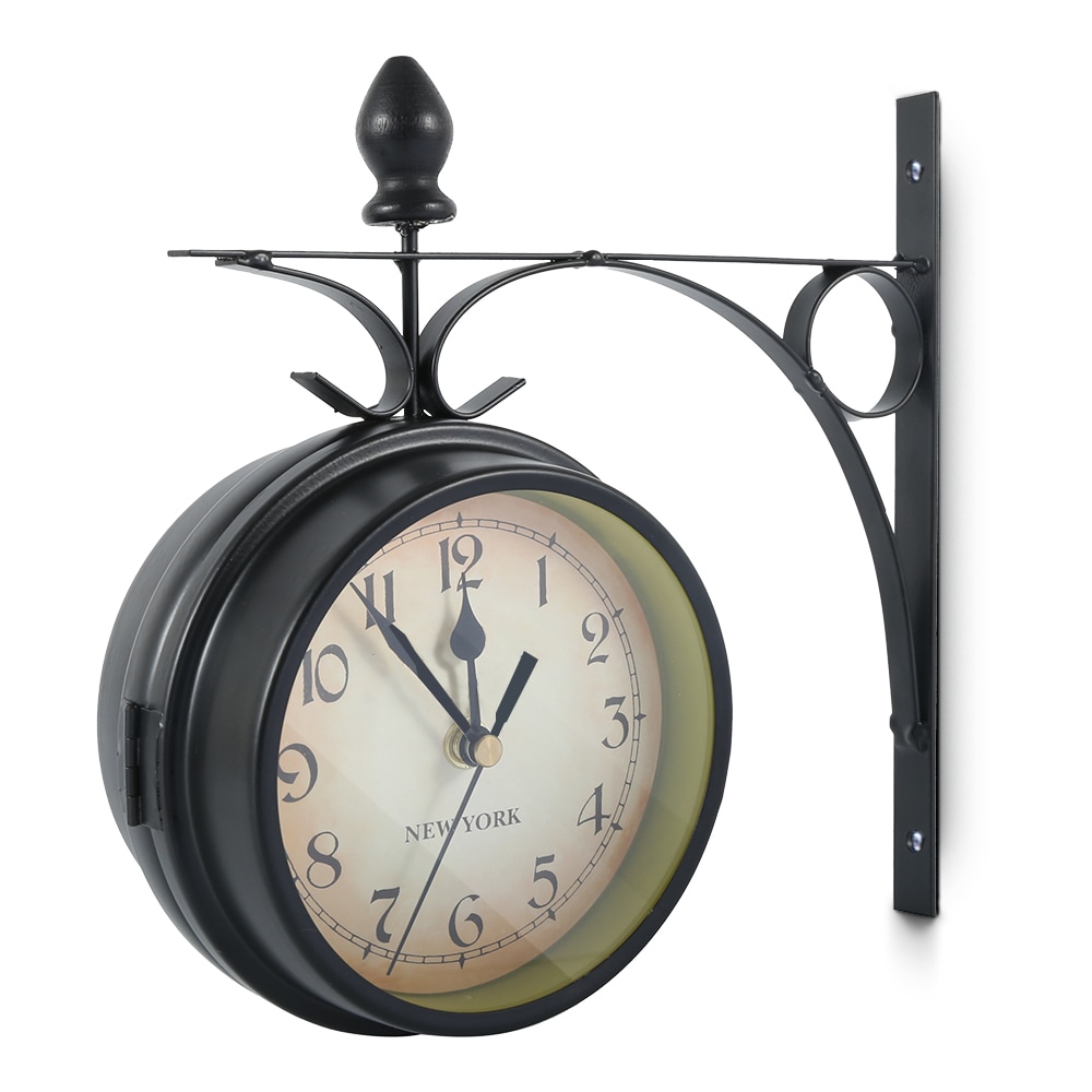 European-style Double-sided Wall Clock Classic Clocks Monochrome