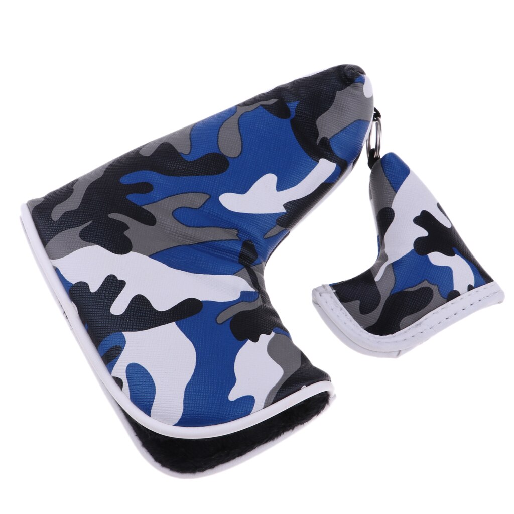 Compact Golf Blade Putter Head Sleeve Camouflage Pattern Headcover Protection: Blue