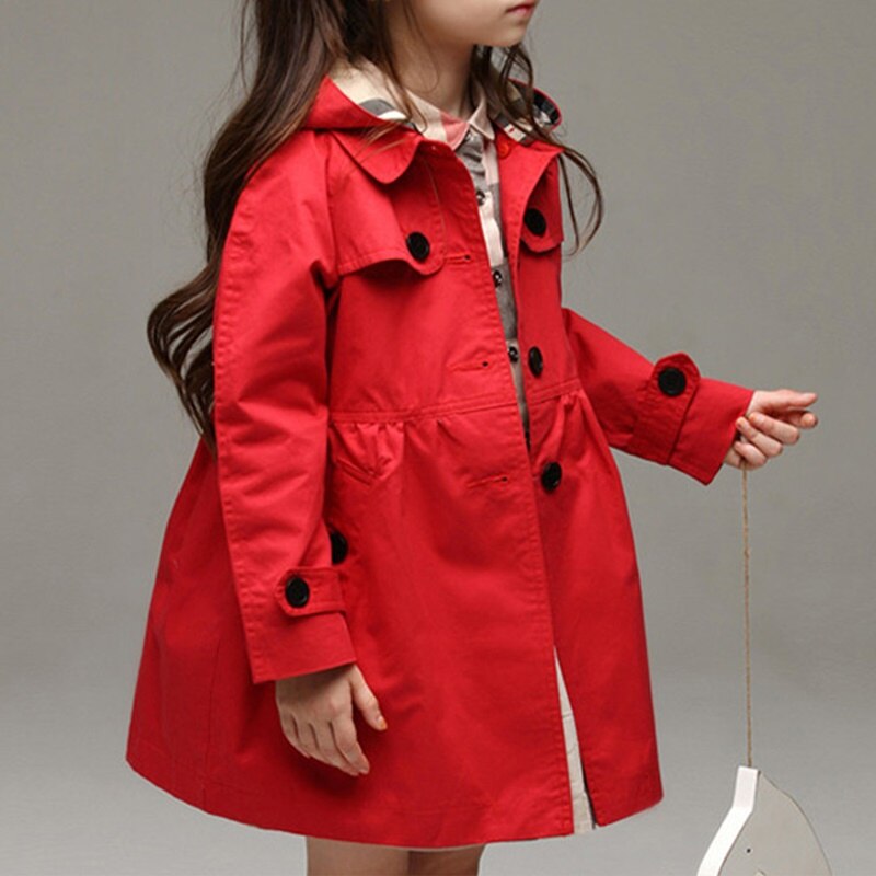 Kinderen Baby Meisjes Winter Windjack Jas Peuter Uniform Lange Mouw Knop Hooded Kinderen Meisje Jassen Bovenkleding