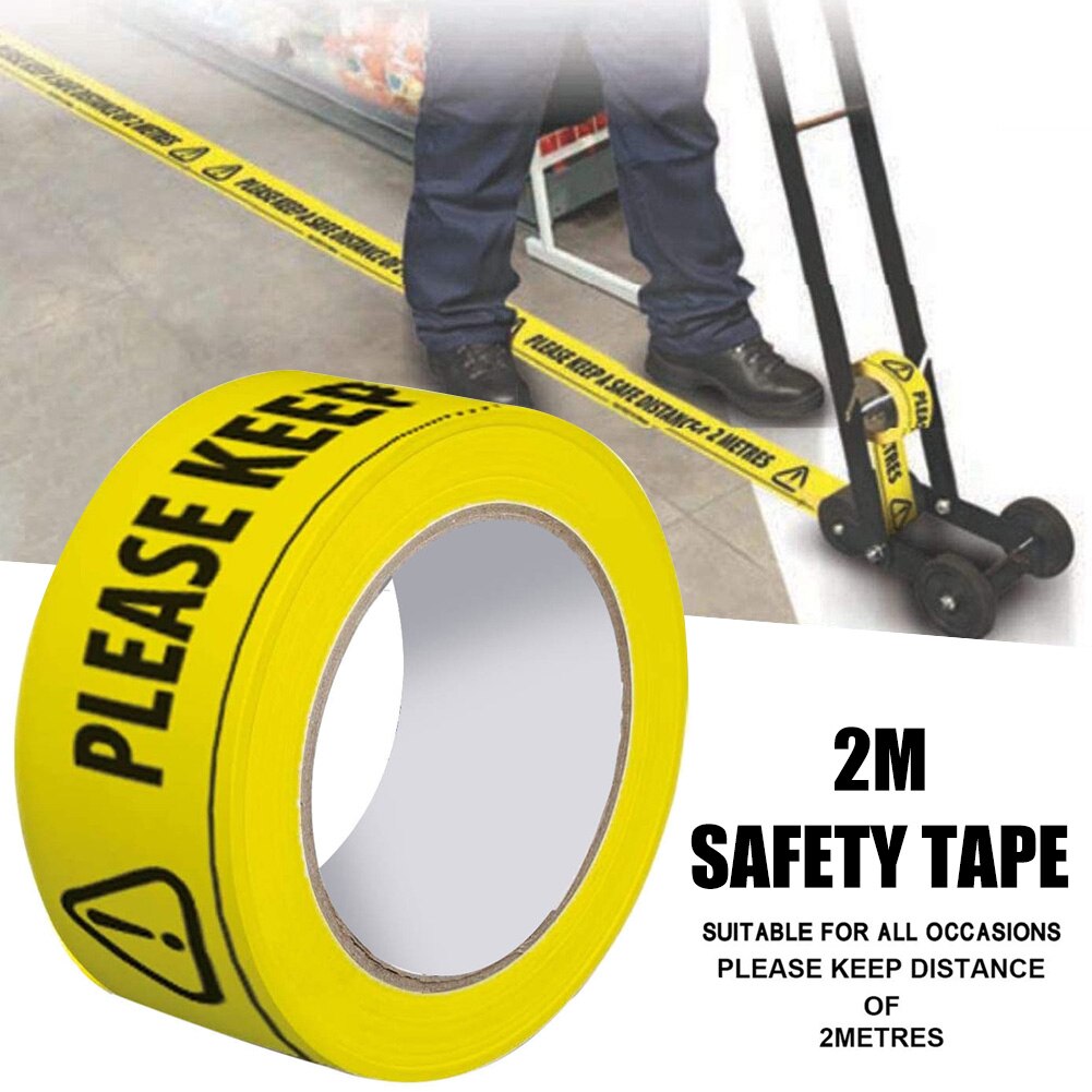 Safety Tape 2 Metre Aparts Social Safe Distancing Floor Tapes 33mx48mm Isolation Floor Tape Safety Sticker Tool UY8