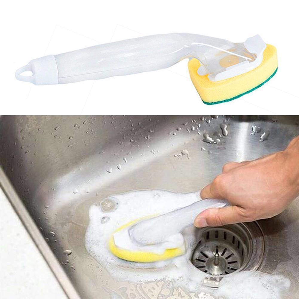 Wash Up Brush Scouring Pad Sponge Dish Cleaning Replacement Equipment Brush Clean Handle Kitchen Sponge Tools Q7R7