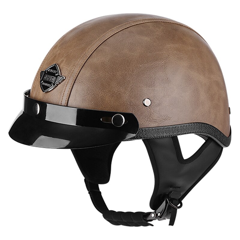 Retro and Vintage Half Open Face DOT Approved Motorcycle Helmet for Man and Woman: 4 / XL