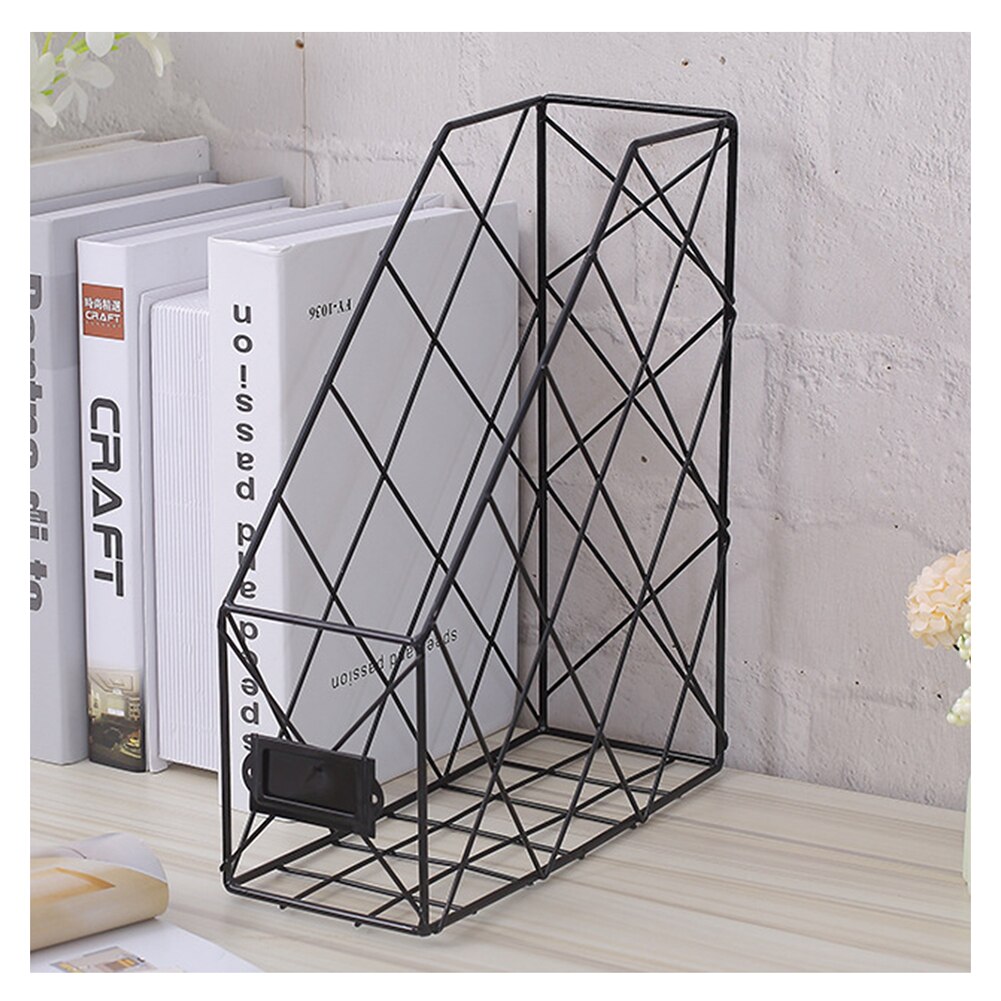 Book File Stand Iron Desktop Multi-layerBook File Stand Magazine Rack Cosmetic Storage Rack DU55: F