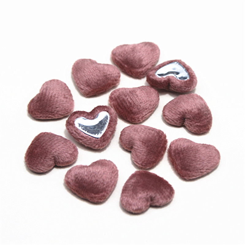 17mm 50 Uds. Botones cubiertos de tela de franela con forma de corazón cabujón plano DIY decoración del hogar accesorios artesanales para álbum de recortes: Plata antigua