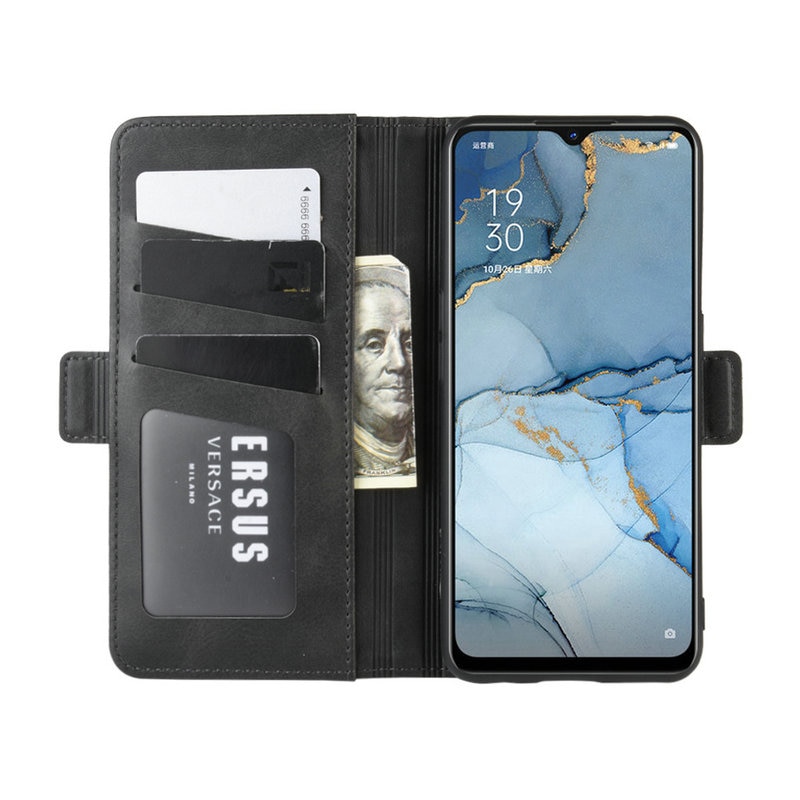 Portemonnee hoesje voor oppo reno 3 reno 3 voor oppo reno 3 pro reno 3 pro dubbele flip leren telefoonhoes capa etui fundas>