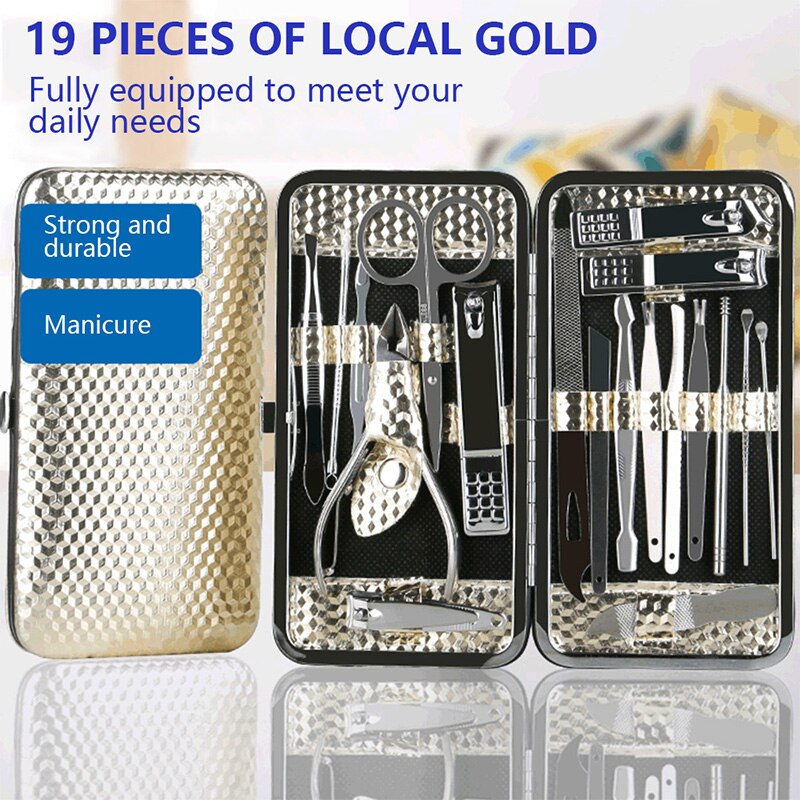 19pcs of One Set Multifunctional Nail Trimmer Portable Manicure Kit Durable Nail Clippers Useful Nail Cutter for Man Woman Home
