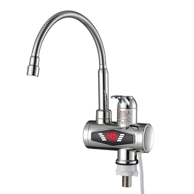 Stainless Steel Electric Water Heater Temperature Display Kitchen Tankless Instant Water Faucet 3000W