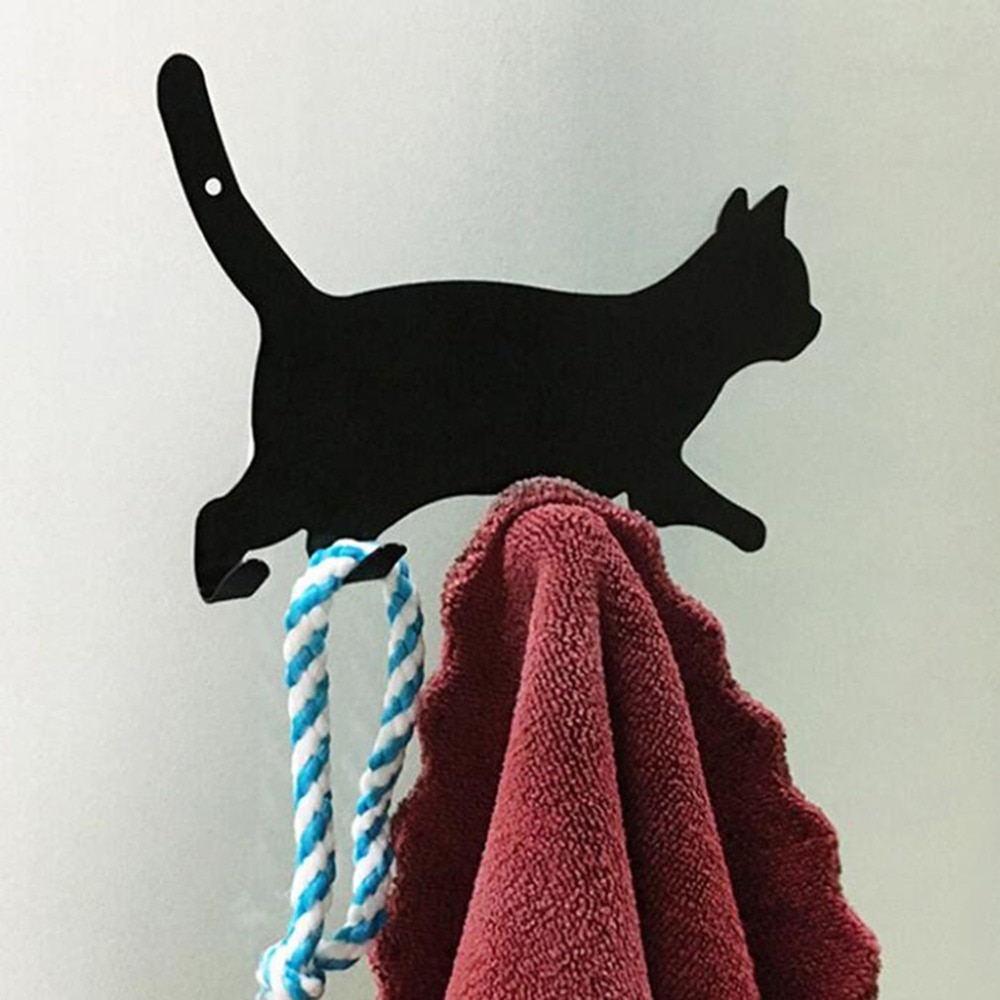 Colgador de LLAVES DE GANCHO de Metal para puerta de pared de cocina soporte decorativo con forma de cola de gato estante de almacenamiento de ropa herramientas sin costura Accesorios