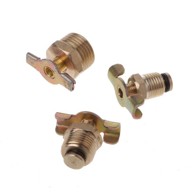 NPT 1/4" 3/8" 1/2‘’Solid Brass Drain Valve Compressor Air Tank Port Fittings Petcock Water Drain Valve Replacement Part