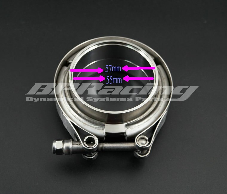 2.25 ''cala/57mm 304 ze stali nierdzewnej V opaska zaciskowa zestaw męskie i żeńskie kołnierz turbosprężarka