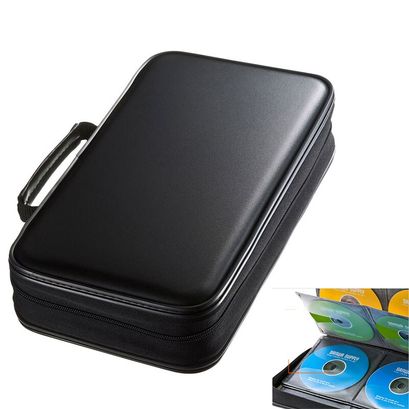 Ymjywl cd-kasse blu-ray-diskboks stødsikker cd / dvd-holder med emballage 96 disks kapacitet til bilopbevaringsudstyr