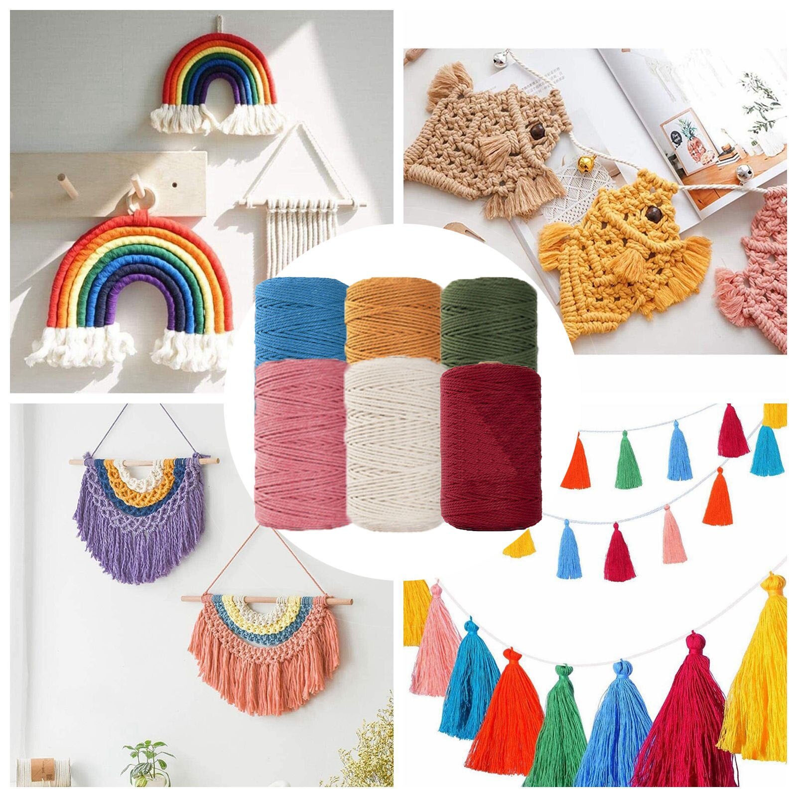 Vaessen Creative Macramégaren – 3 Mm X 100 M, 100% Katoen, Lichtblauw, Geschikt Voor Wandkleden, Bloemenhangers En Dromenvangers