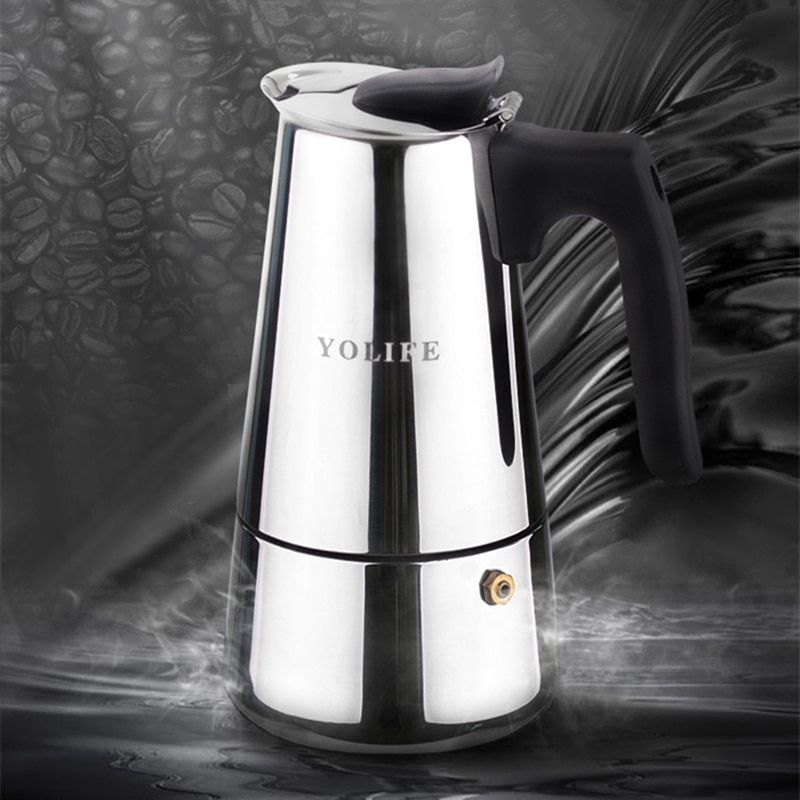 2-6 Cups Rvs Moka Koffiezetapparaat Mokka Espresso V60 Latte Kookplaat Filter Koffie Pot Barista Melk Werper gereedschap