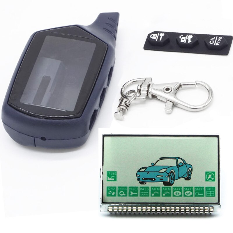 Rusland versie EZ-beta case sleutelhanger + LCD display voor Jaguar EZ-beta FX-5 lcd afstandsbediening twee manier auto alarm systeem