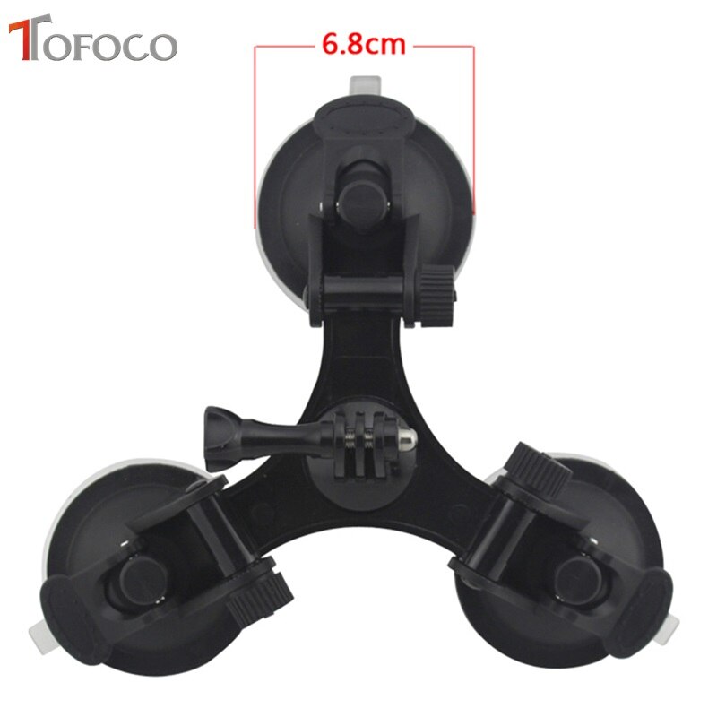 TOFOCO Car Windshield Triple Vacuum Suction Cup Mount Small Size Sucker for GoPro Hero 2 3 3+ 4 5 SJ5000 SJ4000 Xiaomi Yi