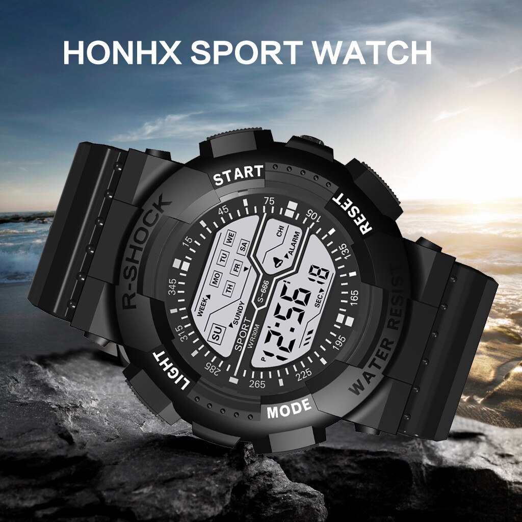 Mannen Sport Digitale Horloge Lichtgevende Multifunctionele Sport Horloge Casual Elektronische Horloge Reloj Hombre Relogio