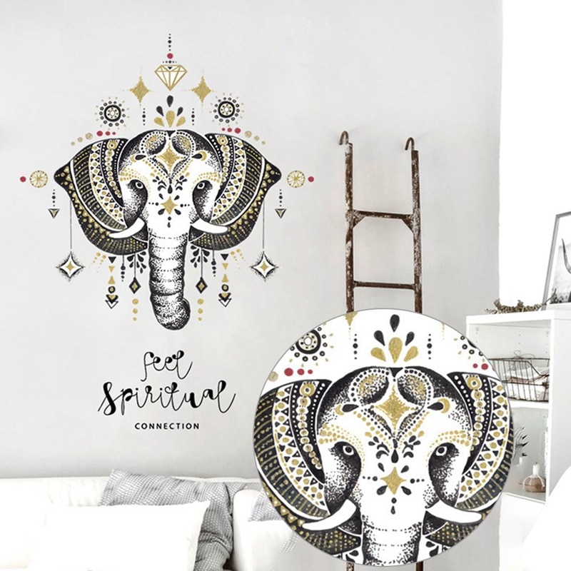 Mandala Elephant Wall Decals Bedroom Indian Yoga Vinyl Decal Sticker Decor