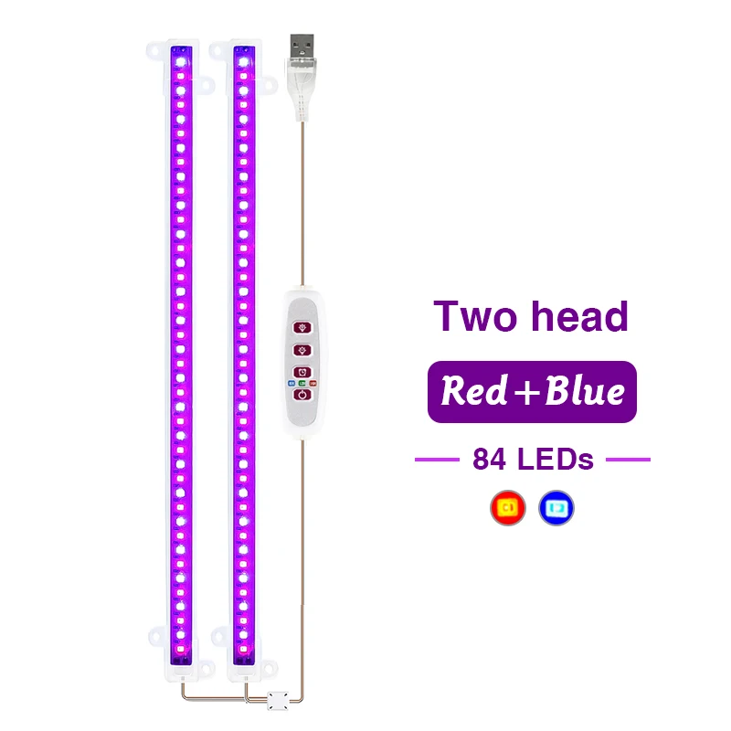 LED Full Spectrum Phyto Lamp USB 5V Grow Light Bar 30cm 1T 2T 3T 4T Plants Flowers Led Greenhouse Cultivo Hydroponic: WHITE