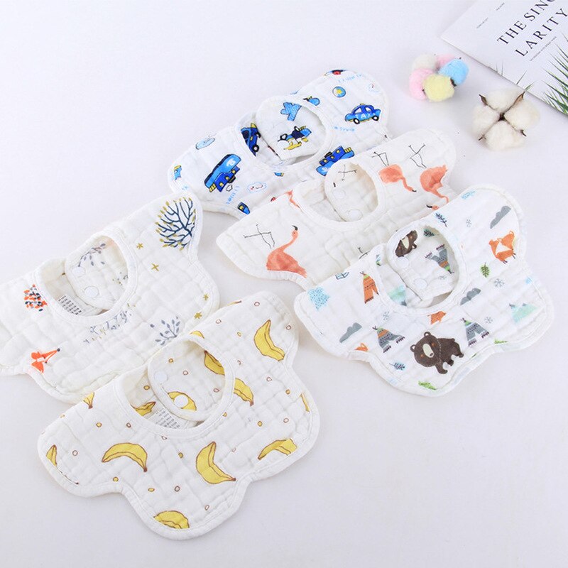 Baby Lätzchen 360 Grad Drehung 8 Schichten Blick Musselin Baby freundlicher Bandana Spucktuch Weiche Neugeborenen Speichel Handtuch Baby zeug