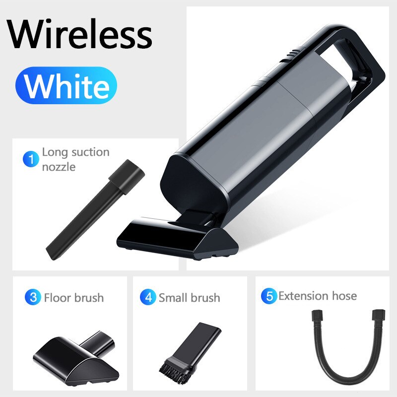 Car Vacuum Cleaner Wet and Dry 12V 120W 4000Pa Wired/Wireless Handheld Auto Vacuum Cleaner Universal Strong Suction Home Vacuum: Black Wireless