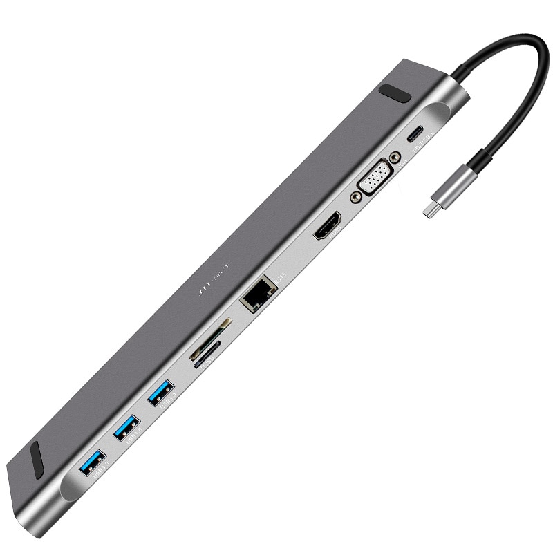 Tipo di computer portatile-C 10 in 1 attracco stazione USB per Macbook taccuino supporto MOZZO in lega di alluminio