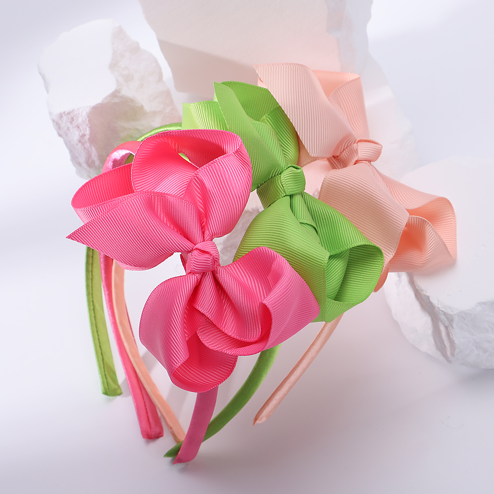 Cinta para el pelo de Color liso para niña, 1 piezas, bandanas hechas a mano, diadema con lazo, accesorios para el cabello para niños,