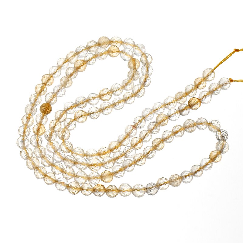 Pick grootte 3mm-2mm Touw transparante Kraal met Goud haar Crystal Losse kralen maken diy armbanden ketting