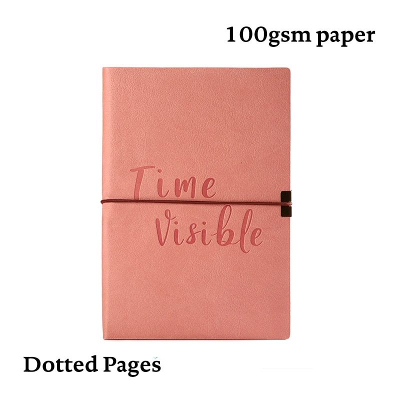 Dot Grid Elastic Band Soft Cover Bullet Notebook Cute Simple Dotted Journal Bujo