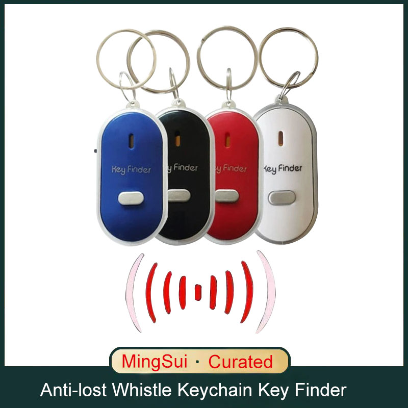 LED Anti-perte clé Tracker sifflet localisateur de clé porte-clés sifflet contrôle du son alarme clignotant bip outil à distance porte-clés