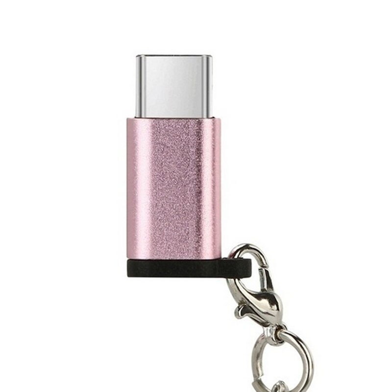 Fast Ship! USB-C To Micro USB Adapter Anti-lost Keychain USB Type-C To Micro USB Convert Connector For Xiaomi Huawei Phone: 6