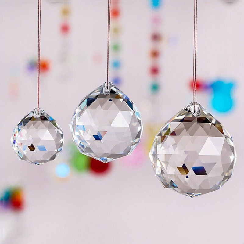 20/30MM kryształowa kula jasne kryształowe pryzmaty Suncatcher kryształy do żyrandola zawieszki akcesoria DIY kurtyna koralikowa wiszący Ornament