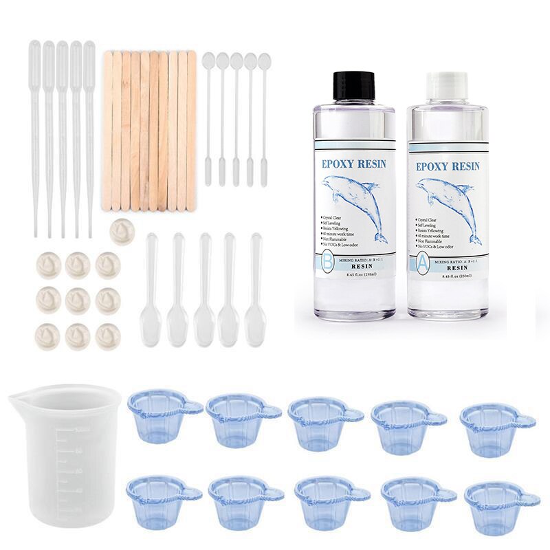 Neue AB Epoxy Harz Kit Hohe Haft 1:1 AB Epoxy Härter Kristall Kleber DIY Kunst Casting Harz Schmuck Machen Zubehör: NEW A250g-B250g set