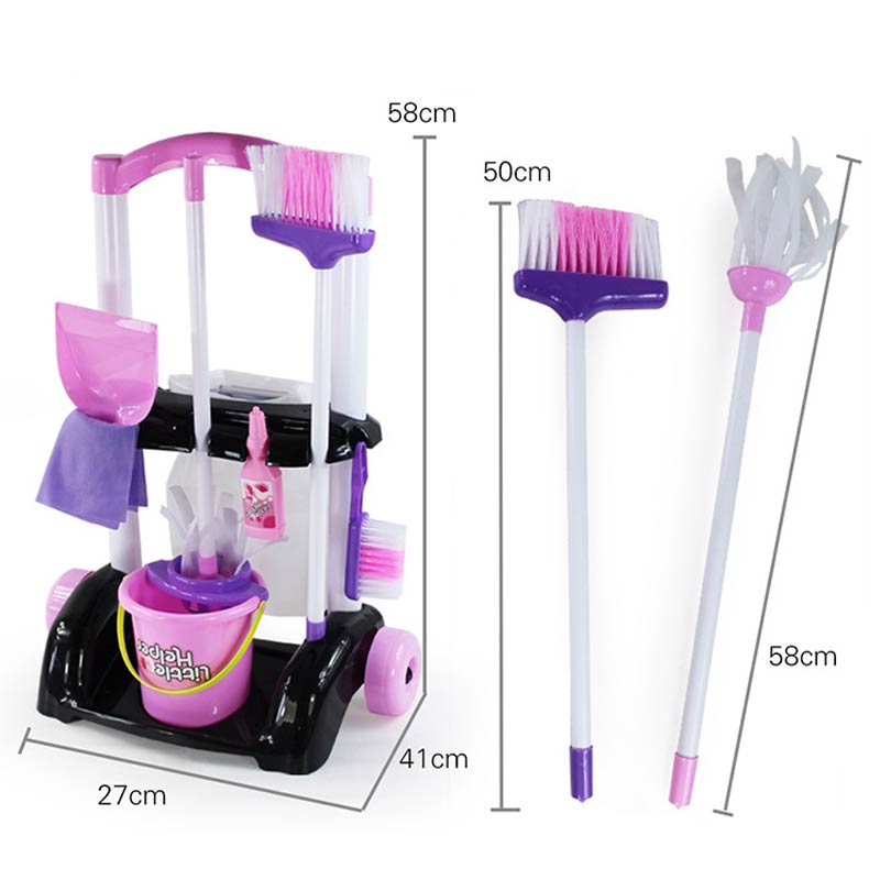 1 ensemble enfants enfants jeu de rôle jouet Simulation Kit de nettoyage multi-fonctionnel sécurité plastique enfants noël directe