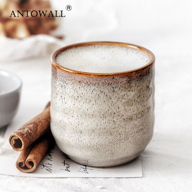 ANTOWALL Chinese Ceramic Tea Cup Klin Glazed 200ml Porcelain Teacup Warm Hand Cup Coffee Cup Milk Water Cup