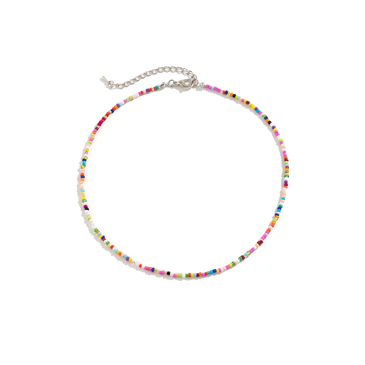 Salircon, collar bohemio de cuentas de semillas de colores mezclados, collar de clavícula, gargantilla con cuentas de arroz acrílico de tendencia, joyería de playa de verano para mujer